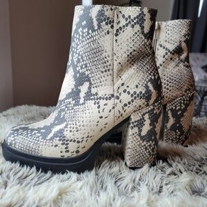Steve Madden snakeskin ankle boot